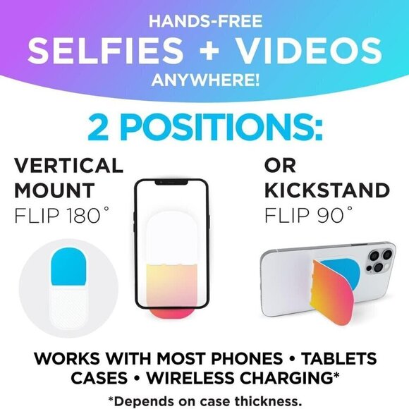 Flipstik Foldable Adhesive Phone Mount - Stick Phone to Mirror, Window NEW - Picture 4 of 6